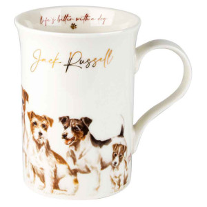 Jack Russell Dogs Muddy Paws New Bone China Tea Coffee Mug