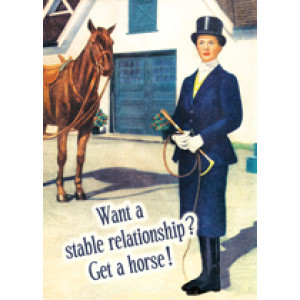 Want a Stable Relationship Get A Horse! Retro Greeting Card 