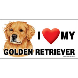 I Love My Golden Retriever Dog Fridge Office Fun Magnet 