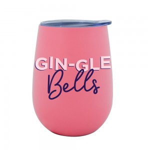 Double Walled Stainless Steel Gin-Gle Bells Wine Tumbler with Lid