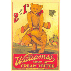 Williams Toffees Teddy Bears Nostalgic Postcard
