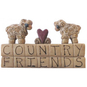 Country Friends & Sheep Resin Ornament