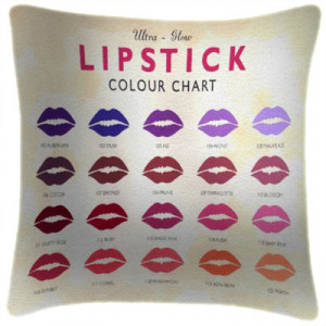 Lipstick Colour Chart Art Print Retro Cushion Martin Wiscombe 