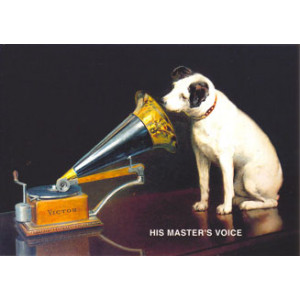 His Masters Voice Dog Postcard