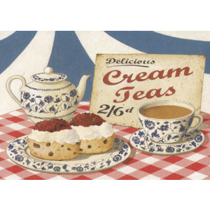 Delicious Cream Teas Greeting Card by Martin Wiscombe