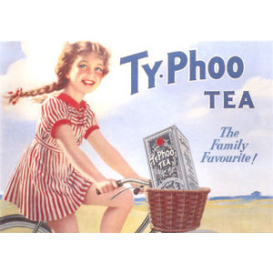 Typhoo Tea Girl on Bike Nostalgic Postcard