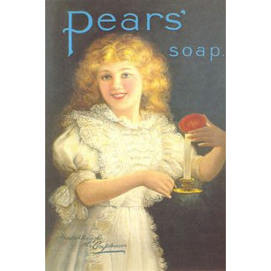 Pears Soap Girl & Candle Nostalgic Postcard