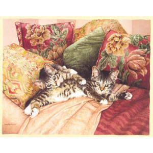 Two Kittens Greeting Card by Sueellen Ross