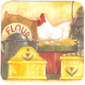 Chicken Kitchen Country Style Cork Backed Drink Coaster
