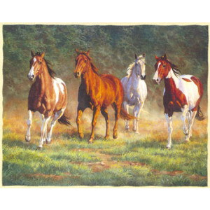 Four Horses Greeting Card by Chris Cummings