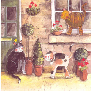 Cats Chorus Greeting Card by Alex Clark