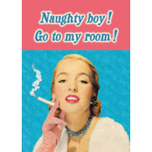 Naughty Boy Go To My Room! Retro Greeting Card