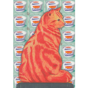 Pop Art Ginger Cat Greeting Card by Martin Wiscombe 
