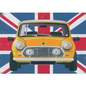 Mini Car Union Jack Greeting Card by Martin Wiscombe 
