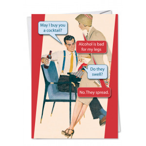 May I Buy You a Cocktail Birthday Retro Card  