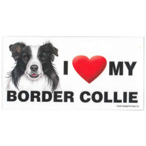 I Love My Border Collie Dog Fridge Office Fun Magnet