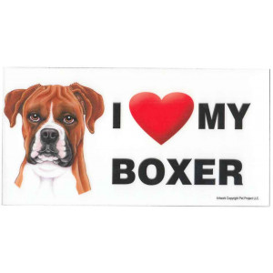 I Love My Boxer Dog Fridge Office Fun Magnet