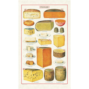 Cheese La Fromagerie Natural 100% Cotton Vintage Look Tea Towel