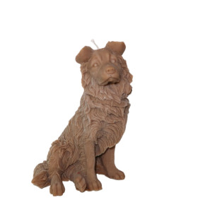 Border Collie Sculptural Scented Candle Australian Made - Brown