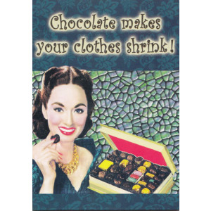 Chocolate Makes Your Clothes Shrink Retro Fridge Magnet