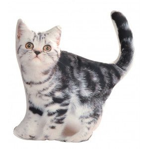 Black and White Tabby Cat Kitten Shaped 