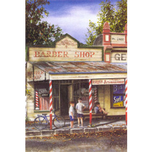 Gordon Hanley Barber Shop Postcard