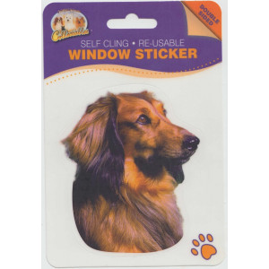 Dachshund Dog Self Cling Re-usable Window Sticker 