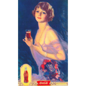 Coca Cola Lady Drinking Nostalgic Postcard