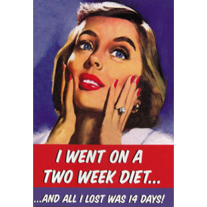 I Went on a Two Week Diet All I Lost Was 14 Days Birthday Retro Card  