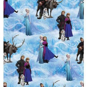 Disney Frozen Olaf Anna Elsa Girls Licensed Quilt Fabric