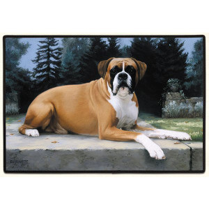 Boxer Dog Non-Slip Rubber Backed Doormat