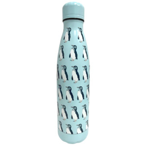 Penguins on Blue Stainless Steel Drink Water Bottle