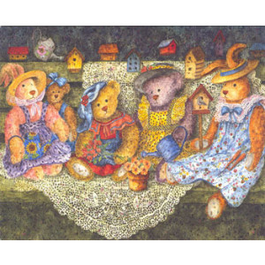 Bears and Bunnies Greeting Card by Anna Krajewski 