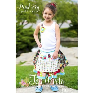Tea Party Girls Apron Skirt and Top Pink Fig Sewing Pattern