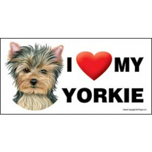 I Love My Yorkie Dog Fridge Office Fun Magnet