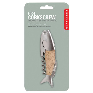Fish Corkscrew Wood and Stainless Steel 