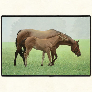 Horse and Foal Non-Slip Rubber Backed Doormat