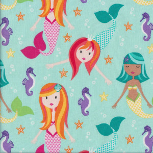 Mermaids Seahorses Fairy Tales Quilt Fabric