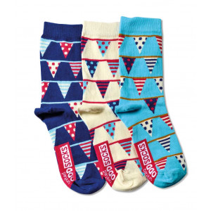 Ladies Mix and Mismatch Bunting Flags Design Odd Socks