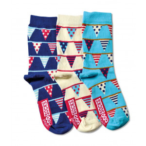 Ladies Mix And Mismatch Bunting Flags Design Odd Socks
