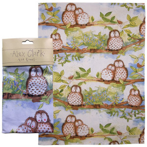 Kitchen Tea Towel 100 % Cotton Wise Owls Alex Clark 