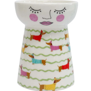 Dachshund Dog Design Petite Doll Ceramic Vase 