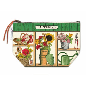 Gardening Natural 100% Cotton Vintage Zippered Pouch