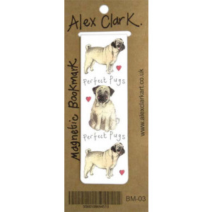 Pug Dogs Design Magnetic Bookmark By Alex Clark