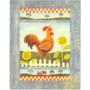 Rooster with Sunflowers 8 x 10 Print