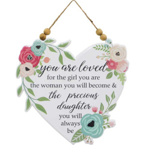 Daughter Love Heart Shaped Hanging Tin Sign 