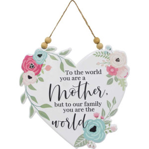 Mother Love Heart Shaped Hanging Tin Sign 