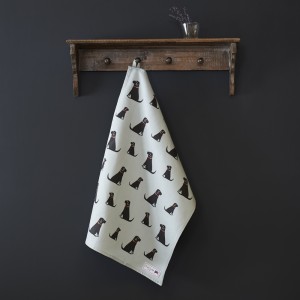 Black Labrador Dog Quality Organic Cotton Tea Towel