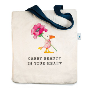Carry Beauty in Your Heart 100% Unbleached Cotton Tote Shopping Bag