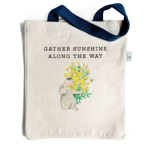 Gather Sunshine Along the Way 100% Unbleached Cotton Tote Shopping Bag